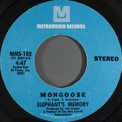 Elephants Memory : Mongoose (7", Single, Styrene, Pit)