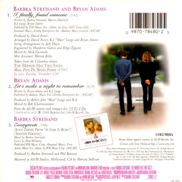 Barbra Streisand, Bryan Adams : I Finally Found Someone  (CD, Single)