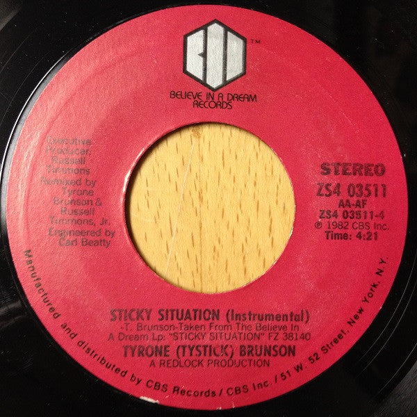Tyrone Brunson : Sticky Situation (7", Styrene, Pit)