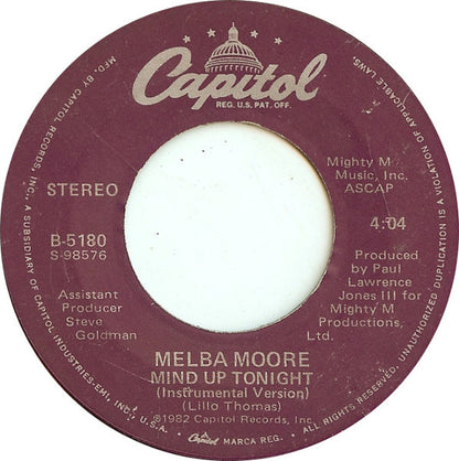 Melba Moore : Mind Up Tonight (7")
