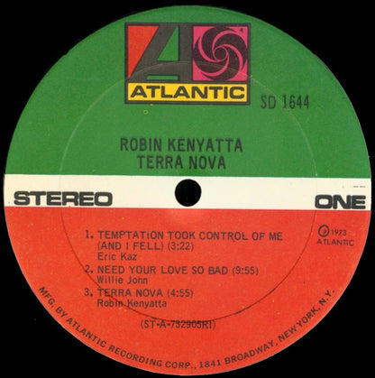 Robin Kenyatta : Terra Nova (LP, Album, Ric)