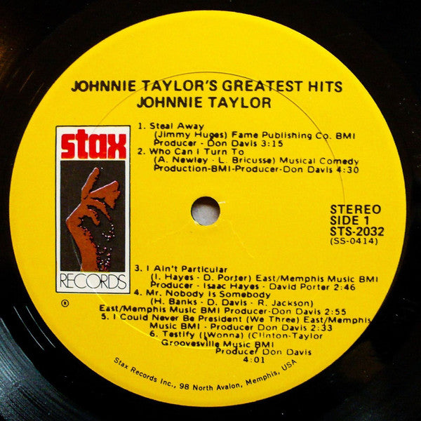 Johnnie Taylor : Johnnie Taylor's Greatest Hits (LP, Comp)