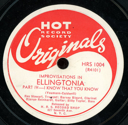 Rex Stewart, Barney Bigard, Django Reinhardt, Billy Taylor Sr. : Improvisations In Ellingtonia (2xShellac, 10")