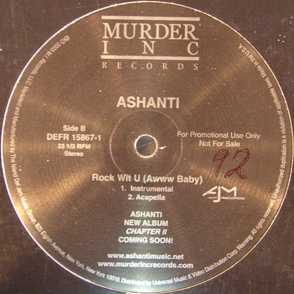 Ashanti : Rock Wit U (Awww Baby) (12", Promo)