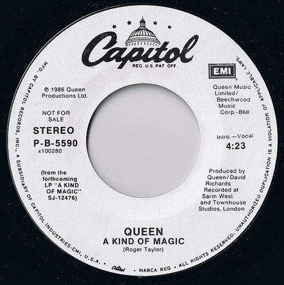 Queen : A Kind Of Magic (7", Single, Promo, Styrene)