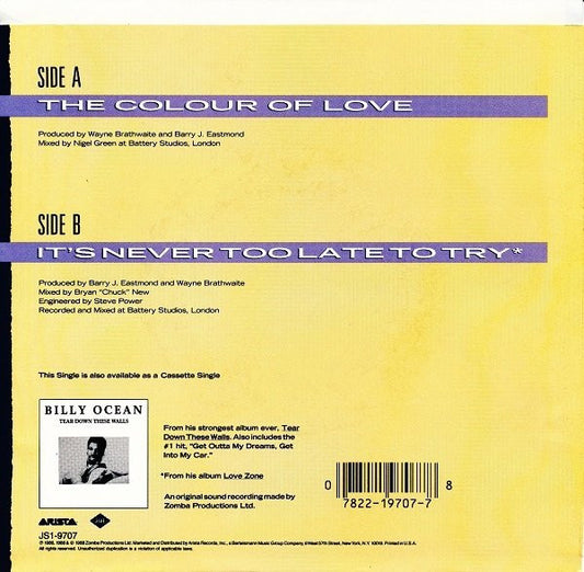Billy Ocean : The Colour Of Love (7", Spe)