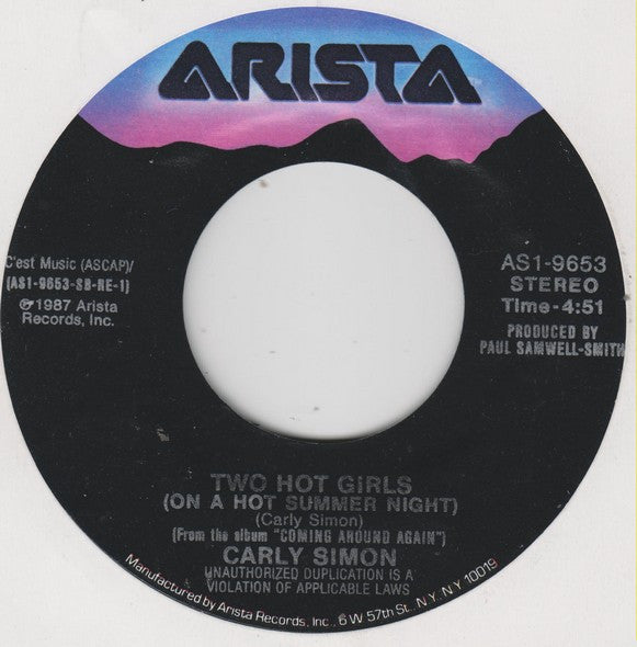 Carly Simon : All I Want Is You (7", Single, Styrene)