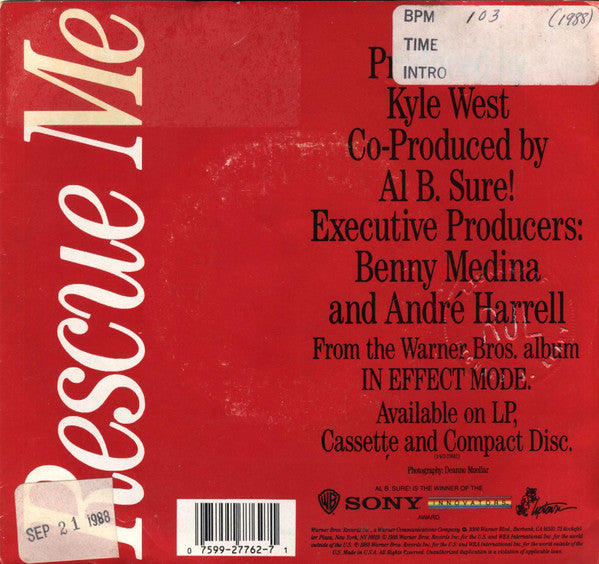 Al B. Sure! : Rescue Me (7")