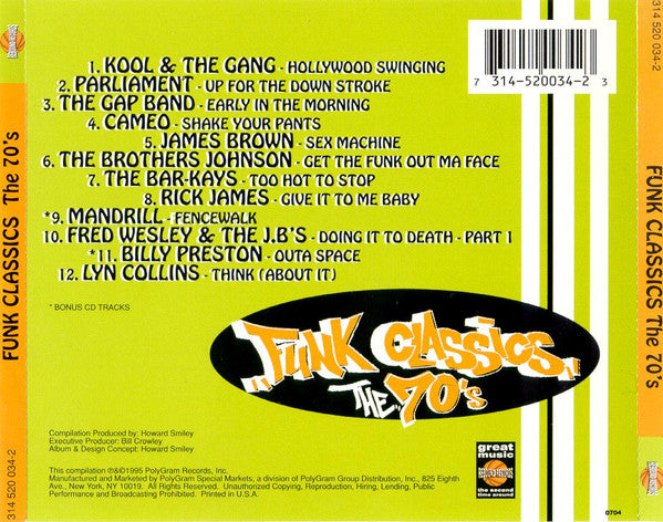 Various : Funk Classics The 70's (CD, Comp, RE)