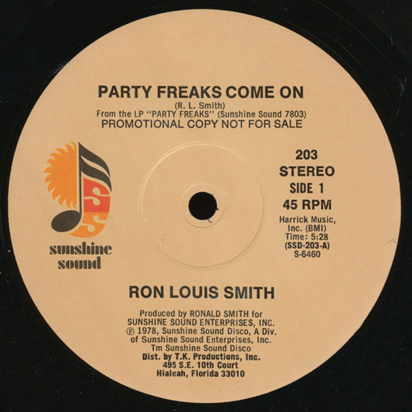 Ronald L. Smith : Party Freaks Come On (12", Promo)