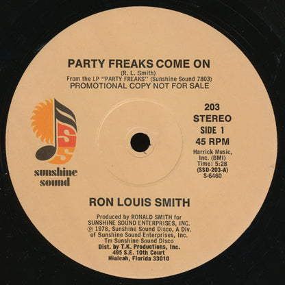 Ronald L. Smith : Party Freaks Come On (12", Promo)