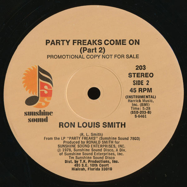 Ronald L. Smith : Party Freaks Come On (12", Promo)