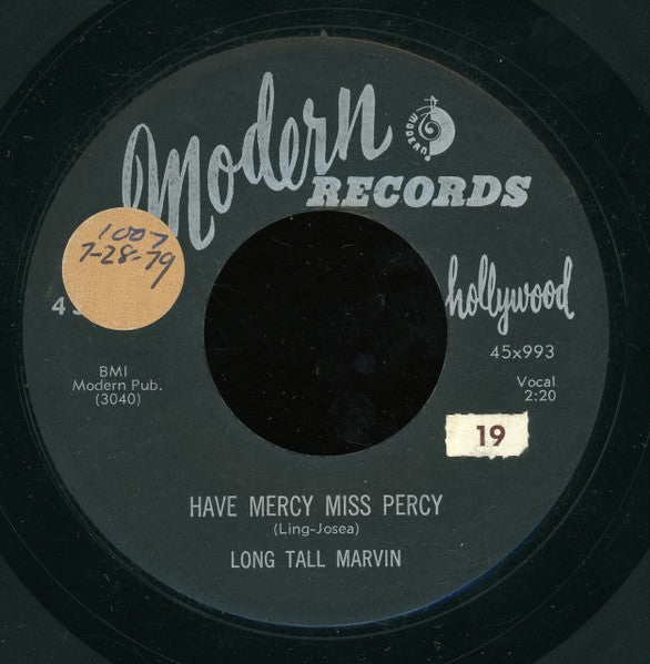 Long Tall Marvin : Have Mercy Miss Percy / Tell Me Darling (7")