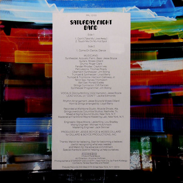 Saturday Night Band : Come On Dance, Dance (LP, Album, Promo)