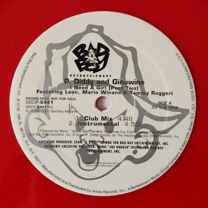 P. Diddy & Ginuwine / P. Diddy & Cheri Dennis : I Need A Girl (Part Two) / So Complete (Remix) (12", Promo, Red)
