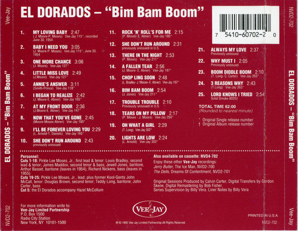 The El Dorados : Bim Bam Boom (CD, Comp)