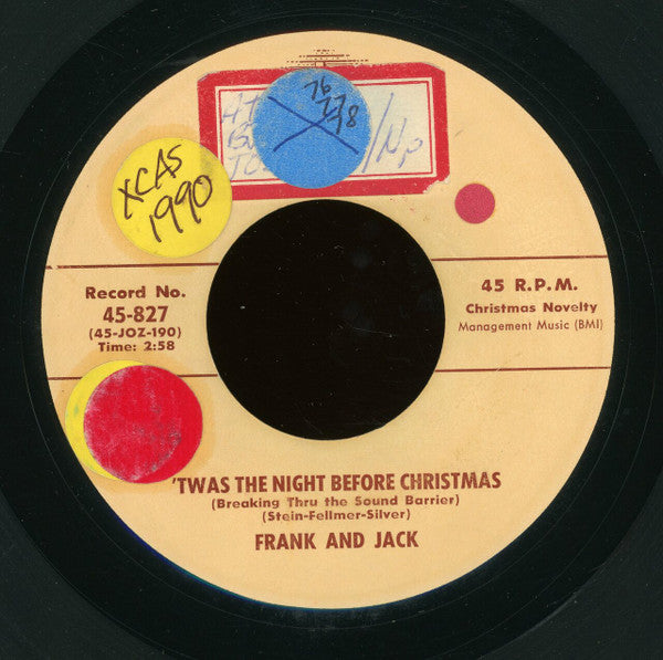 Frank And Jack (2) : 'Twas The Night Before Christmas (Breaking Through The Sound Barrier) / Jingle Bells (From The Sound Track) (7")