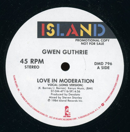 Gwen Guthrie : Love In Moderation (12", Promo)