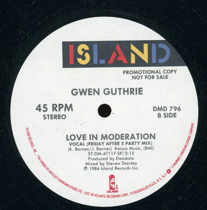 Gwen Guthrie : Love In Moderation (12", Promo)
