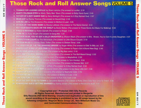 Various : Those Rock 'n' Roll Answer Songs - Volume 5  (CD, Comp)