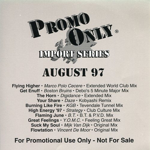 Various : Promo Only Import Club: August 1997 (CD, Comp, Promo)