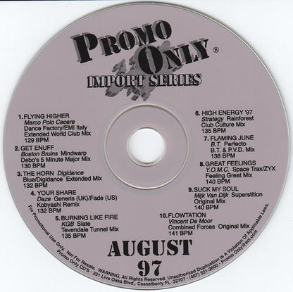 Various : Promo Only Import Club: August 1997 (CD, Comp, Promo)