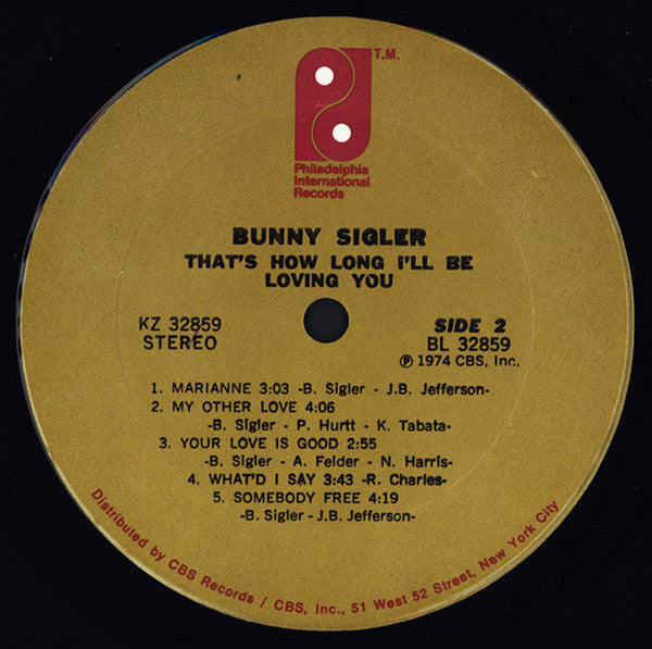 Bunny Sigler : That's How Long I'll Be Loving You (LP, Album)