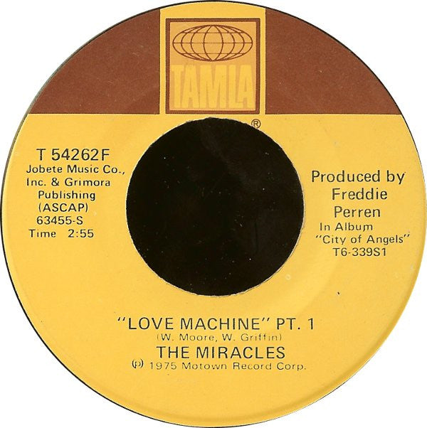 The Miracles : "Love Machine" (7", Bla)