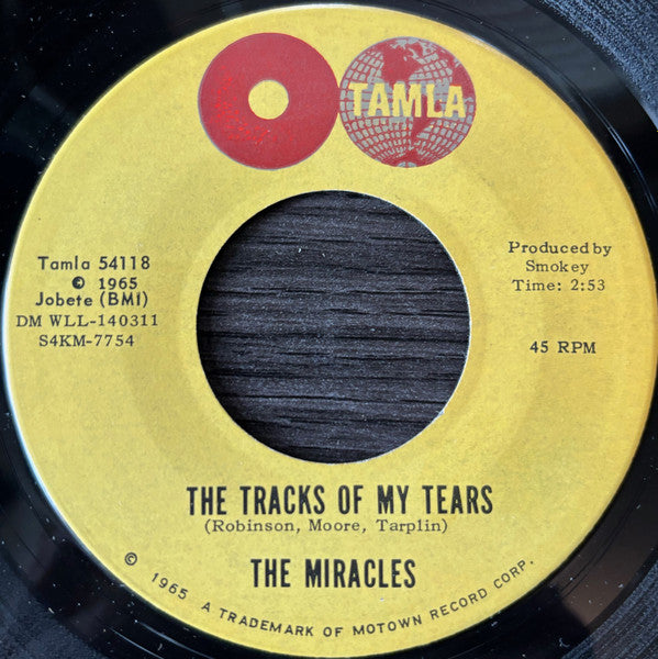 The Miracles : The Tracks Of My Tears / A Fork In The Road (7", Single, Mono, Roc)
