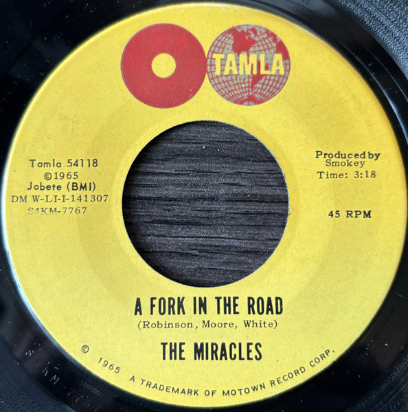 The Miracles : The Tracks Of My Tears / A Fork In The Road (7", Single, Mono, Roc)
