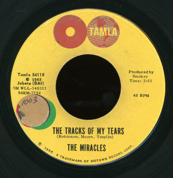 The Miracles : The Tracks Of My Tears / A Fork In The Road (7", Single, Mono, Roc)