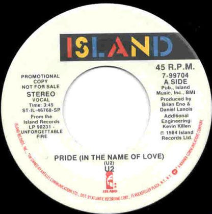 U2 : Pride (In The Name Of Love) (7", Single, Promo, SP)