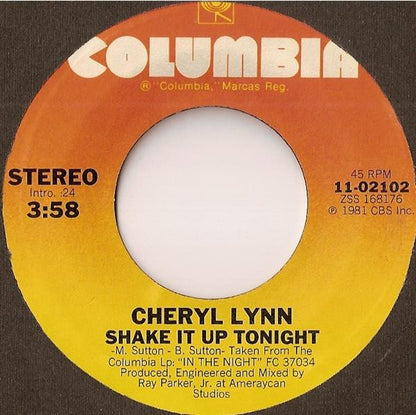 Cheryl Lynn : Shake It Up Tonight (7", Single, Styrene, Pit)