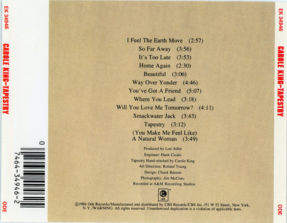 Carole King : Tapestry (CD, Album, RE)