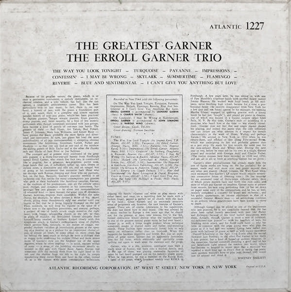 Erroll Garner : The Greatest Garner (LP, Album, 1st)