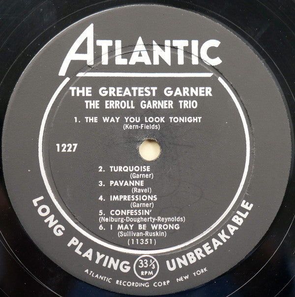 Erroll Garner : The Greatest Garner (LP, Album, 1st)