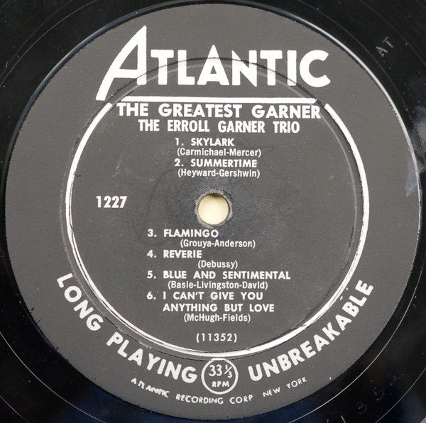 Erroll Garner : The Greatest Garner (LP, Album, 1st)