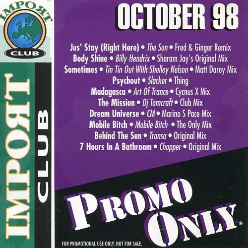Various : Promo Only Import Club: October 1998 (CD, Comp, Promo)
