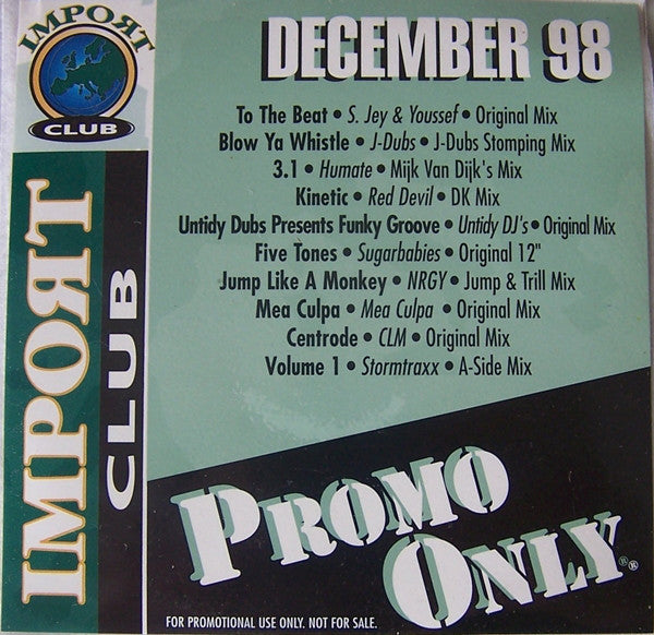 Various : Promo Only Import Club: December 1998 (CD, Comp, Promo)