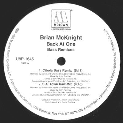 Brian McKnight : Back At One (Bass Remixes) (12")