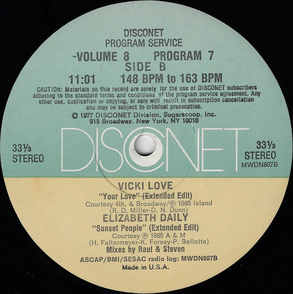 Various : Volume 8 Program 7 (2x12", P/Mixed)