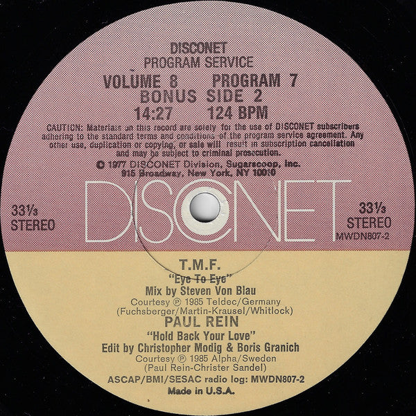 Various : Volume 8 Program 7 (2x12", P/Mixed)