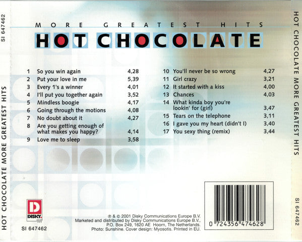Hot Chocolate : More Greatest Hits (CD, Comp, RE)