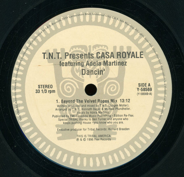 TNT (3) Presents Casa Royale Featuring Adela Martinez : Dancin' (12")