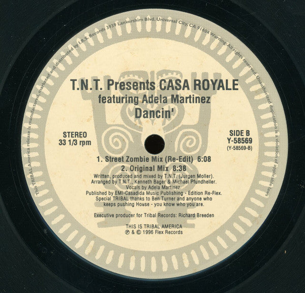 TNT (3) Presents Casa Royale Featuring Adela Martinez : Dancin' (12")