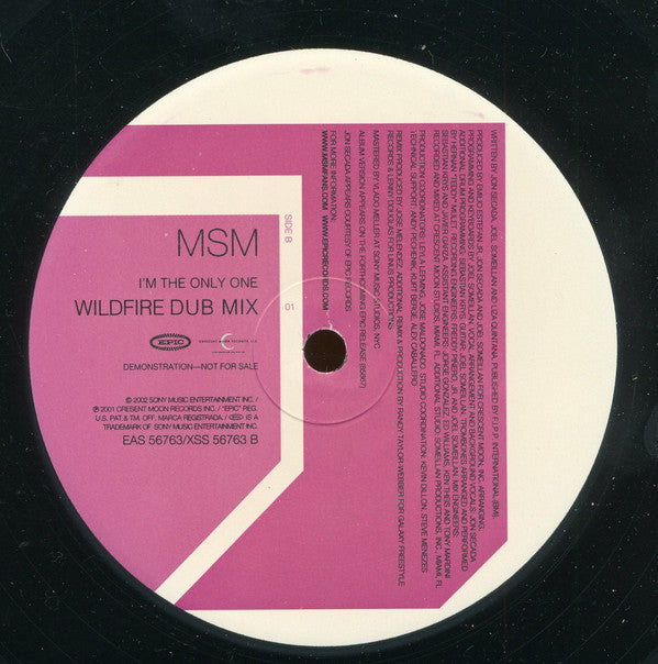 MSM : I'm The Only One (12", Promo)