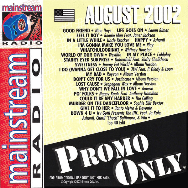 Various : Promo Only Mainstream Radio: August 2002 (CD, Comp, Promo)