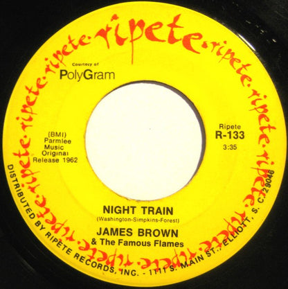 James Brown & The Famous Flames : Night Train / Papa's Got A Brand New Bag (7", RE)