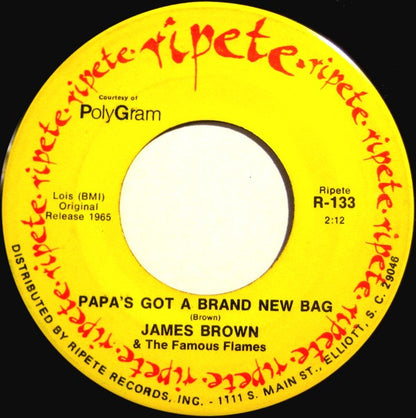 James Brown & The Famous Flames : Night Train / Papa's Got A Brand New Bag (7", RE)