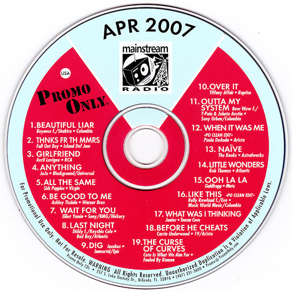 Various : Promo Only Mainstream Radio: April 07 (CD, Comp, Promo)